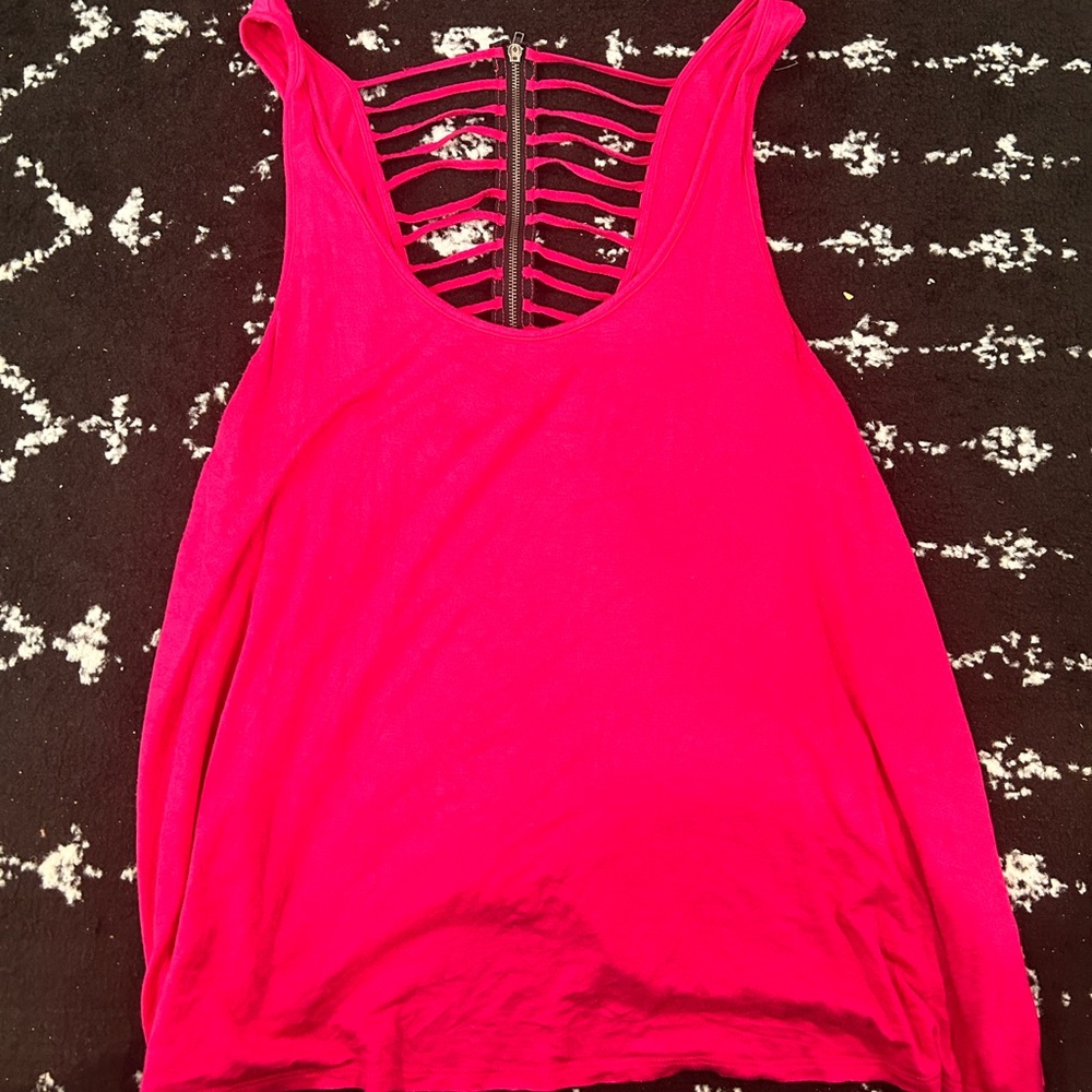 Material Girl Zipper Back Tank Top